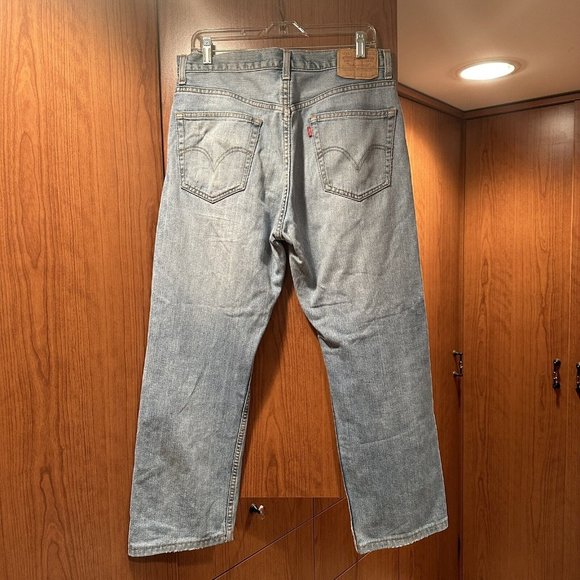Vintage Levis 505 Regular Fit Jeans 33x32 27.5" Distressed Red Tab - Picture 6 of 16